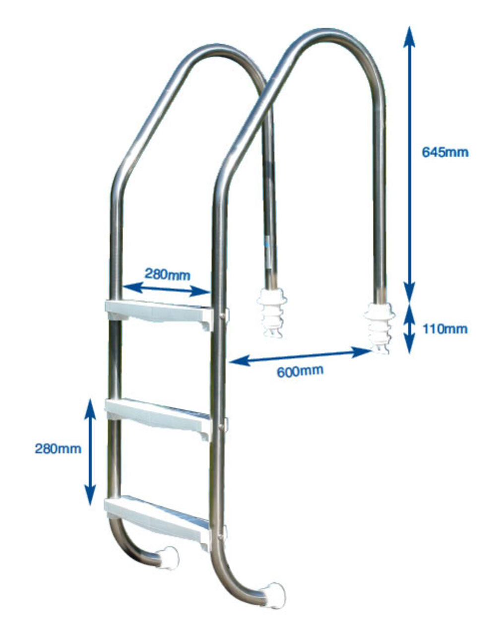 swimming pool ladder dimensions