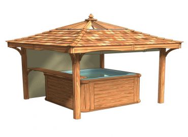 Standard Square Cedar Lodge with atrium and 2 Canvas Roll Down Panels
