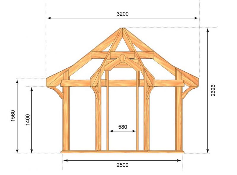 Cedar Cottage 2.5m Dimensions