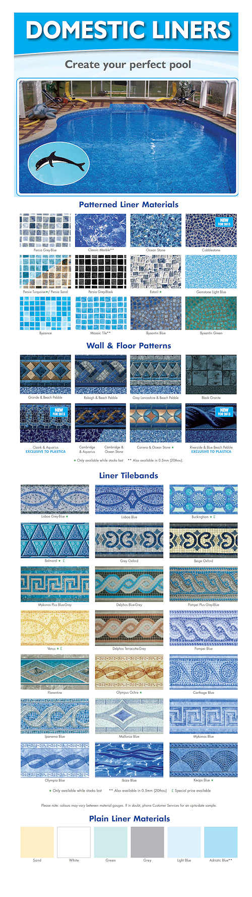 Patterned Liner Materials and Tilebands